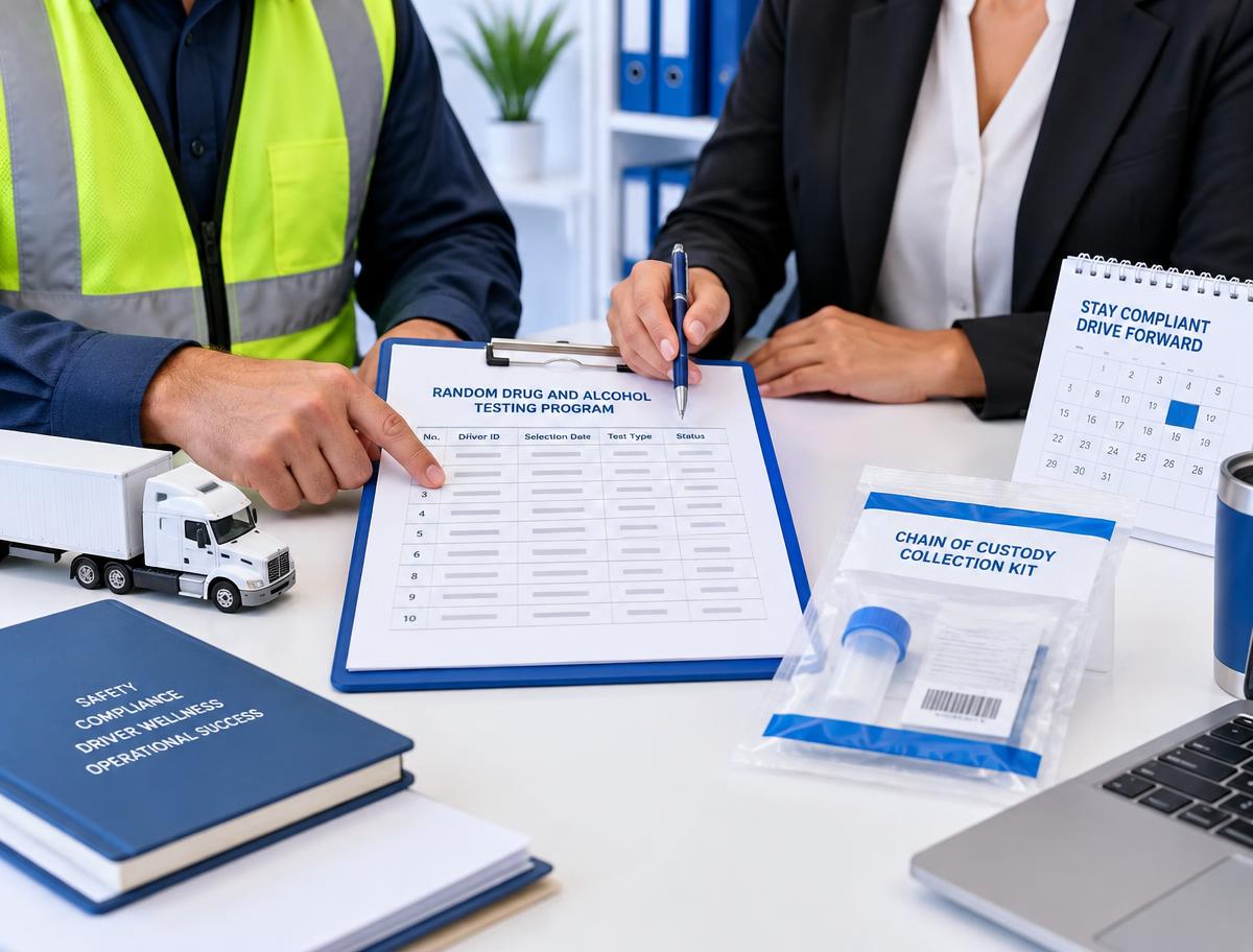 Fleet manager and C/TPA coordinator reviewing a random testing program