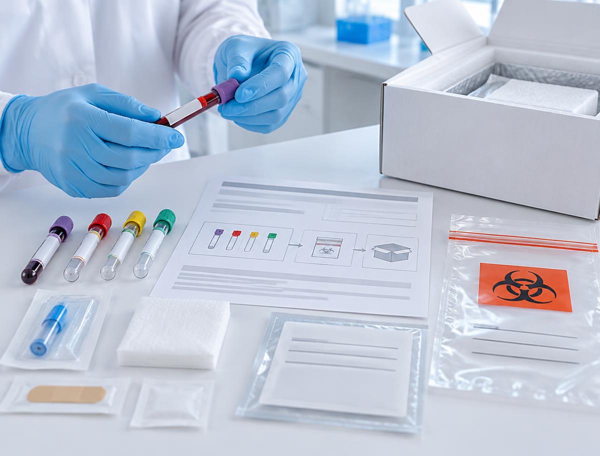 Clinical specialty collection kit prepared for specimen collection